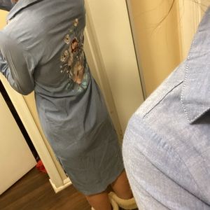 Embroidered lightweight shirdress